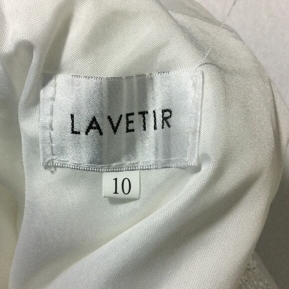 BRIDAL SZ 10 L white embroidered beaded Aline sweetheart wedding dress NWT 0B18 - Picture 10 of 11